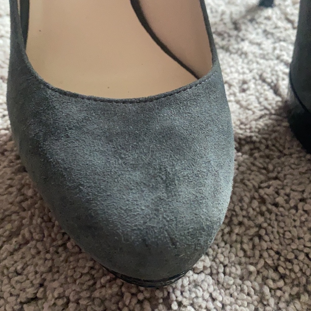 NEW Michael Kors Gray Suede Platform Shoe with Black Snake Skin Accents Size 10 - Picture 3 of 12
